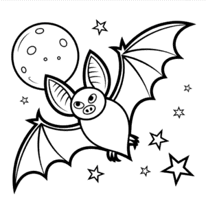 Desenho do Morcego de Halloween para Colorir