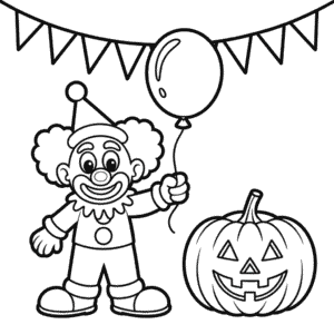 Desenho do Palhaço do Halloween para Colorir