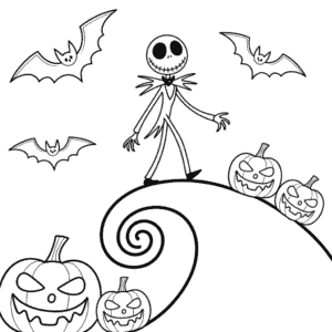 Desenho do Pesadelo do Halloween Antes do Natal para Colorir