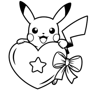 Desenho do Pikachu Abraçando para Colorir