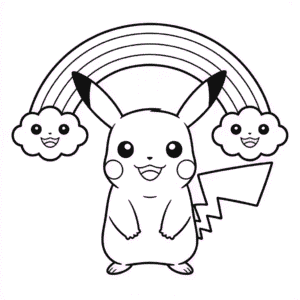 Desenho do Pikachu Arco-Íris para Colorir