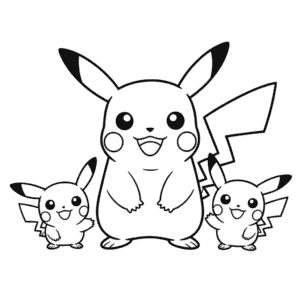 Desenho do Pikachu e Amigos para Colorir