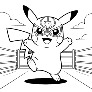 Desenho do Pikachu Lutando para Colorir