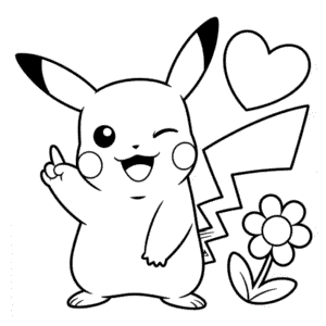 Desenho do Pikachu Piscando para Colorir