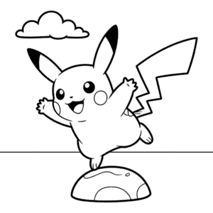 Desenho do Pikachu Saltitante para Colorir