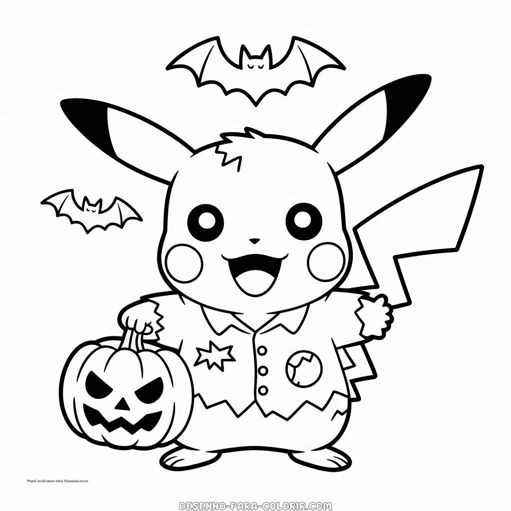 Desenho do Pikachu Zumbi para Colorir