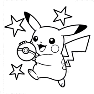 Desenho do Pokémon Pikachu para Colorir