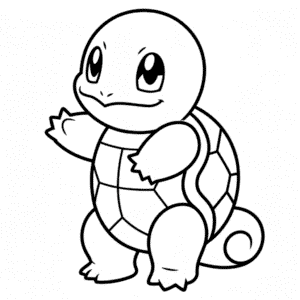 Desenho do Pokémon Squirtle para Imprimir e Colorir