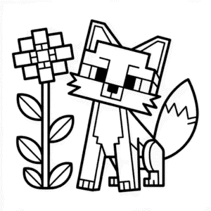 Desenho do Raposo Minecraft para Colorir