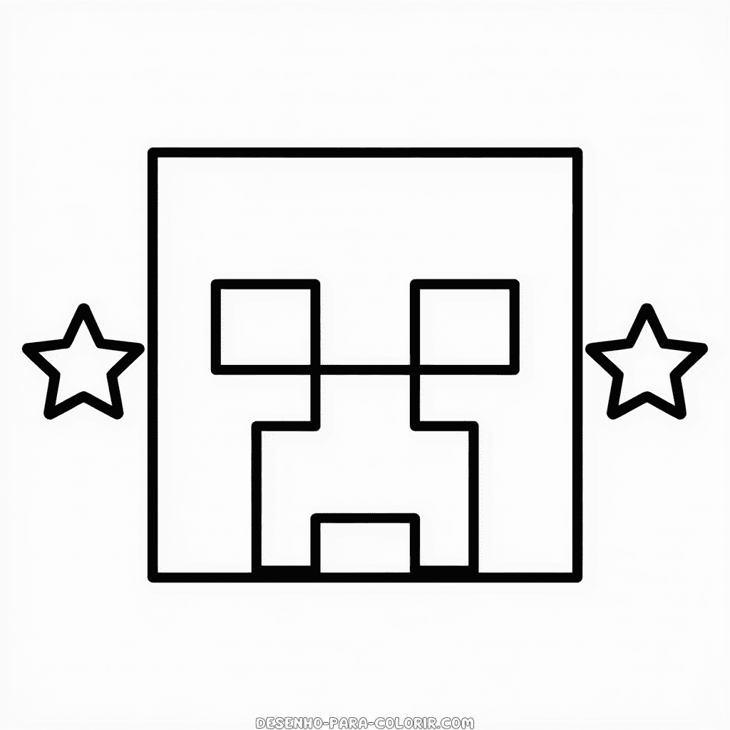 Desenho do Rosto do Creeper Minecraft para Colorir