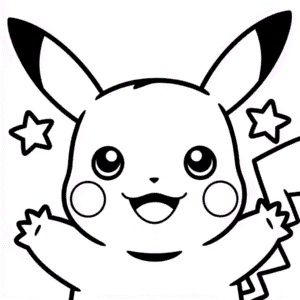 Desenho do Rosto do Pikachu para Colorir