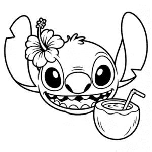 Desenho do Rosto do Stitch para Colorir