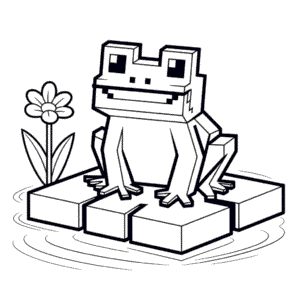 Desenho do Sapo Minecraft para Colorir