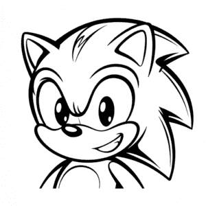 Desenho do Sonic em Preto e Branco para Colorir