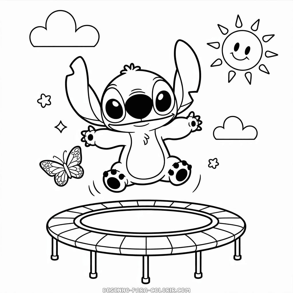 Desenho do Stitch dos Desenhos Animados para Colorir