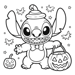 Desenho do Stitch Halloween para Colorir