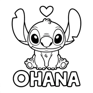 Desenho do Stitch Ohana para Colorir
