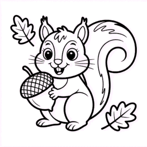 Desenho dos Animais do Outono para Colorir