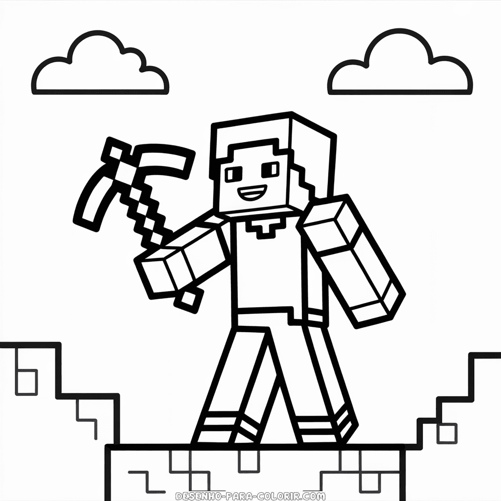 Desenho Gratuito do Minecraft para Colorir