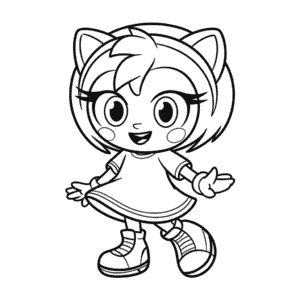 Desenho da Amy do Sonic para Colorir