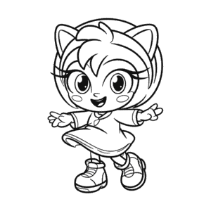 Desenho da Amy Rose do Sonic para Colorir