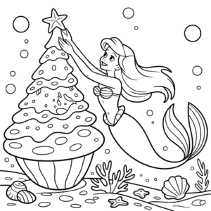 Desenho da Ariel Natalina para Colorir