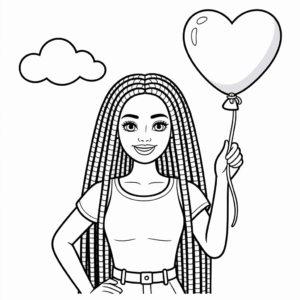Desenho da Barbie Africana Americana Negra para Colorir