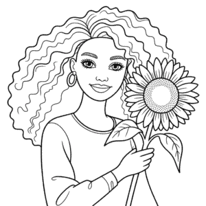 Desenho da Barbie Afro-americana para Colorir