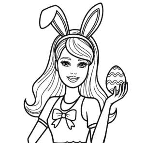 Desenho da Barbie de Páscoa para Colorir