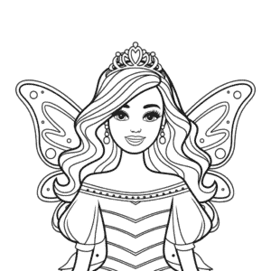 Desenho da Barbie Fada para Colorir
