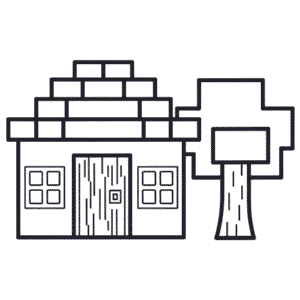 Desenho da Casa Minecraft para Colorir