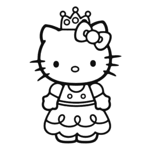 Desenho da Hello Kitty Princesa para Colorir