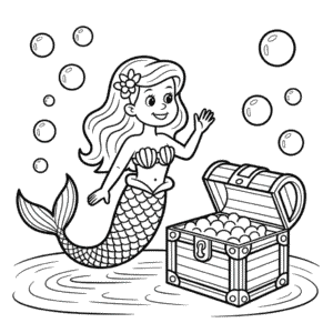 Desenho da Sereia Livre para Colorir