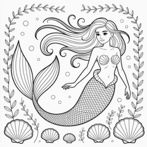 Desenho da Sereia para Adultos para Colorir