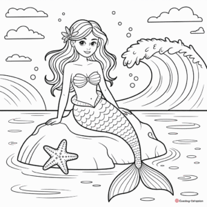 Desenho da Sereia para Colorir