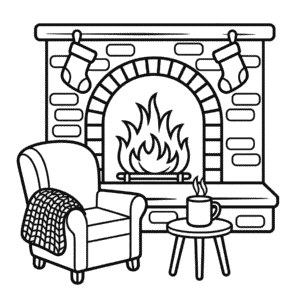 Desenho do Aconchego do Inverno para Colorir