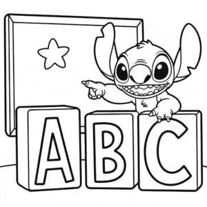 Desenho do Alfabeto do Stitch para Colorir