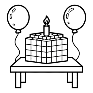 Desenho do Aniversário Feliz Minecraft para Colorir