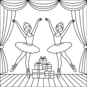 Desenho do Ballet de Natal para Colorir