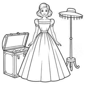 Desenho do Barbie Antiga para Colorir