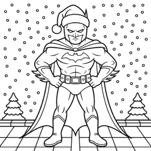Desenho do Batman Natalino para Colorir