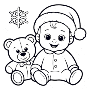 Desenho do Bebê de Natal para Colorir
