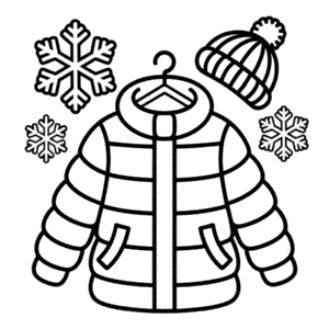Desenho do Casaco de Inverno para Colorir