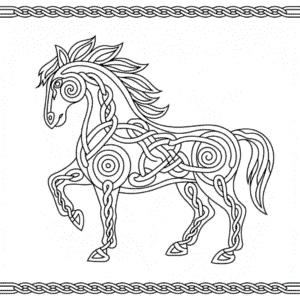 Desenho do Cavalo Celta Adulto para Colorir
