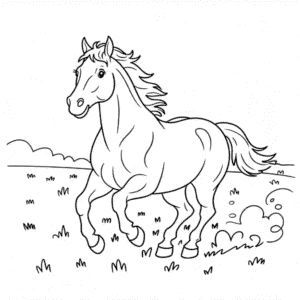 Desenho do Cavalo Galopando para Colorir