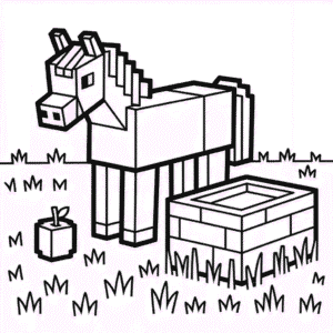 Desenho do Cavalo Minecraft para Colorir
