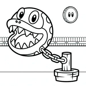 Desenho do Chain Chomp do Mario para Colorir