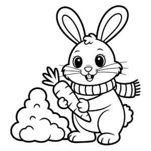 Desenho do Coelho do Inverno para Colorir