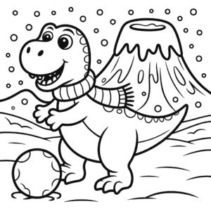 Desenho do Dinossauro de Inverno para Colorir