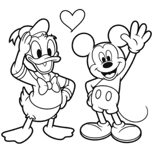 Desenho do Donald e Mickey para Colorir